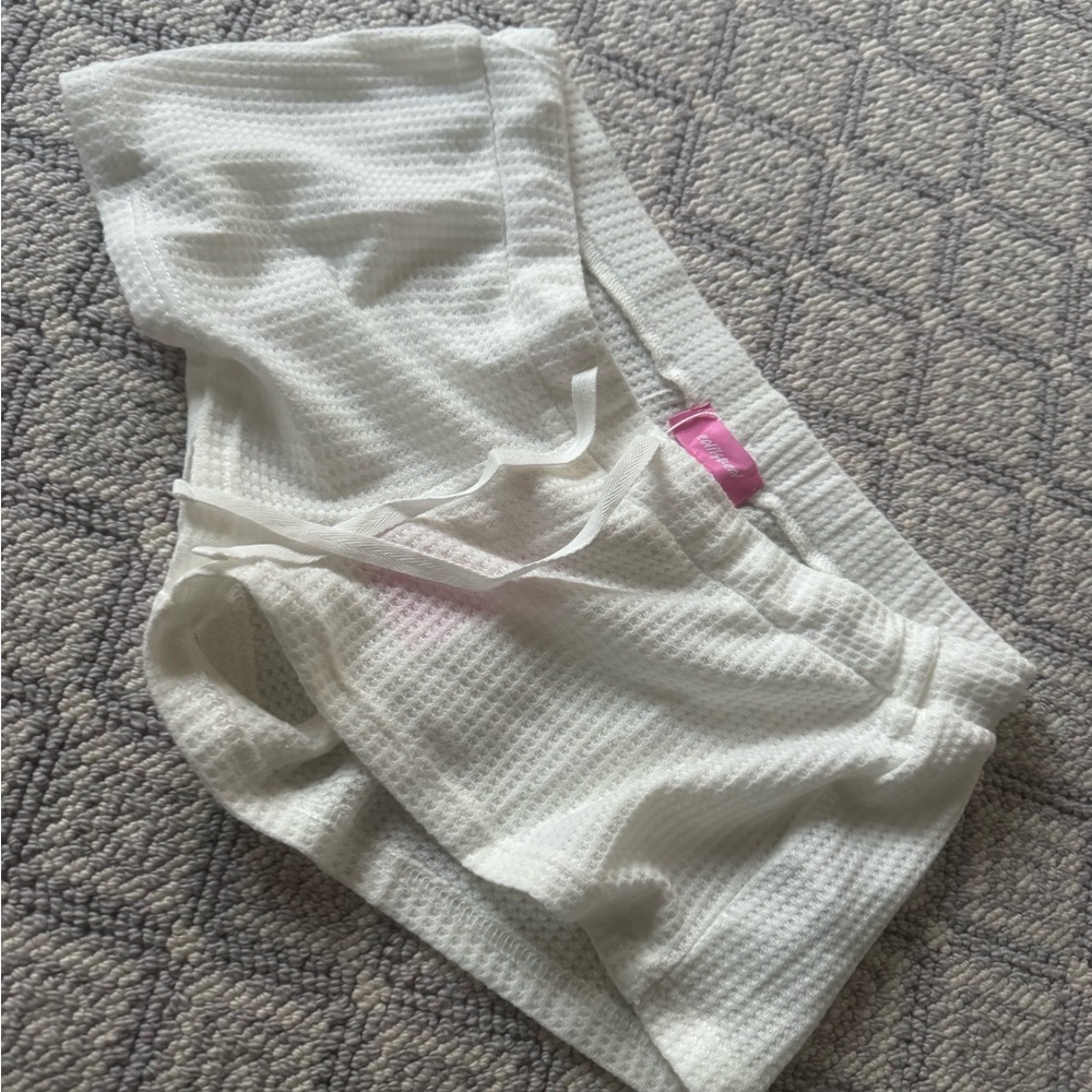 Edikted White Waffle Knit Robe